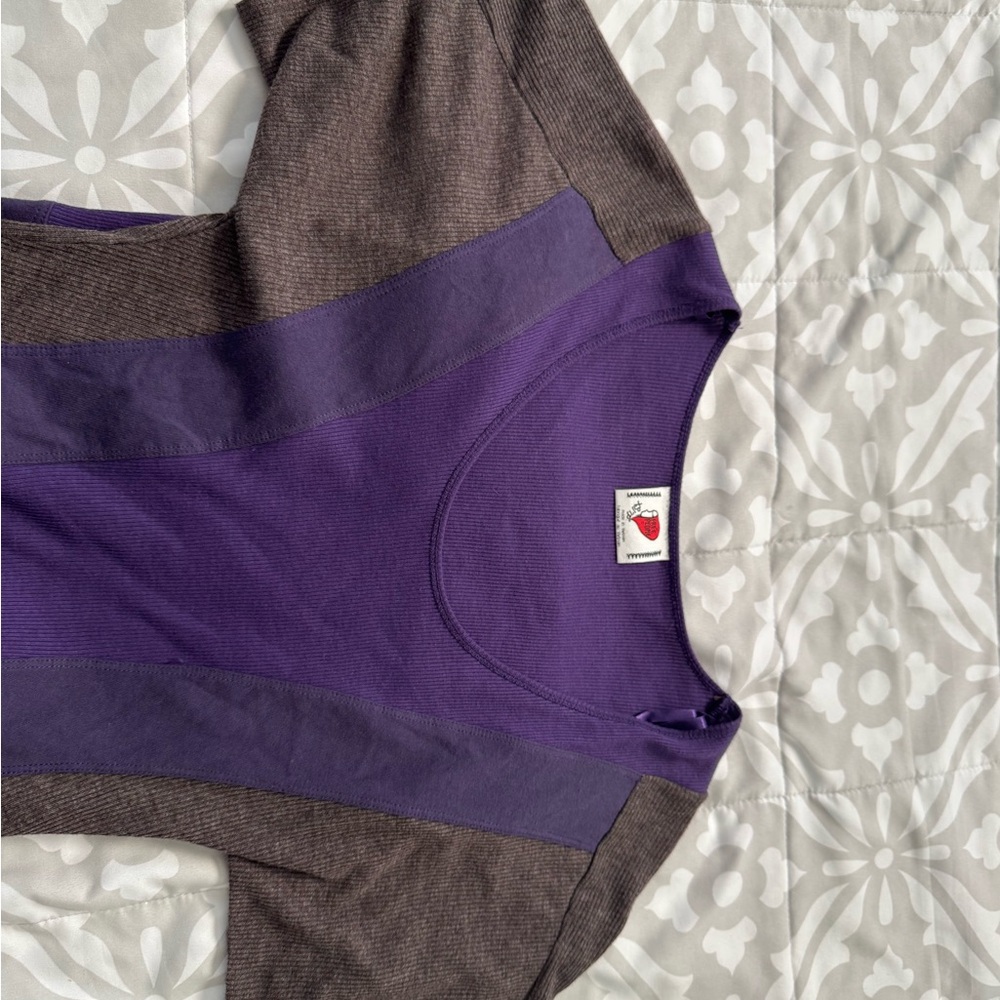 VINTAGE CIRCA 2005 Free People Purple Ribbed Dress XS